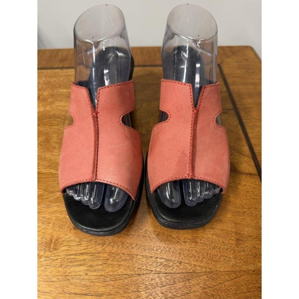 The Flexx Women's 8.5 B Red Nubuck Slide Mule Wedge H Sandals Shoes Summer